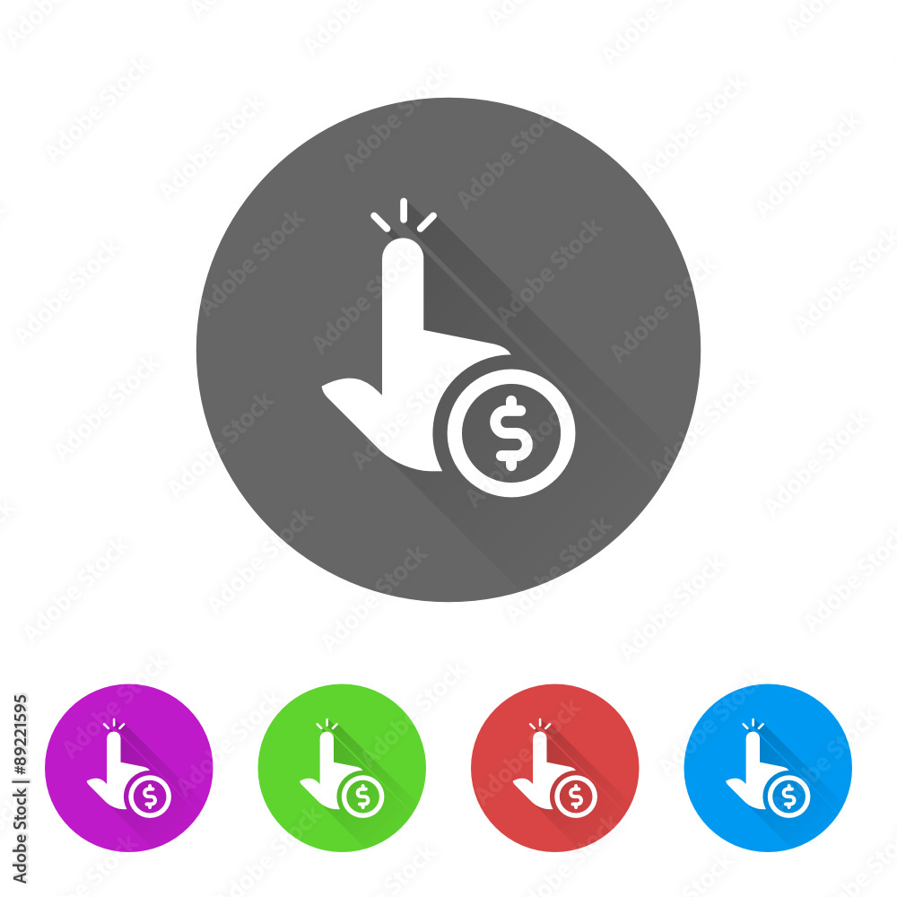 Poster App Icon Long Shadow - 5 Colors