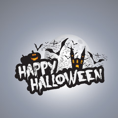 Happy Halloween Card Design Template - Vector Illustration