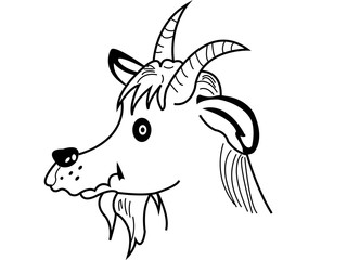 silhouette faces goat