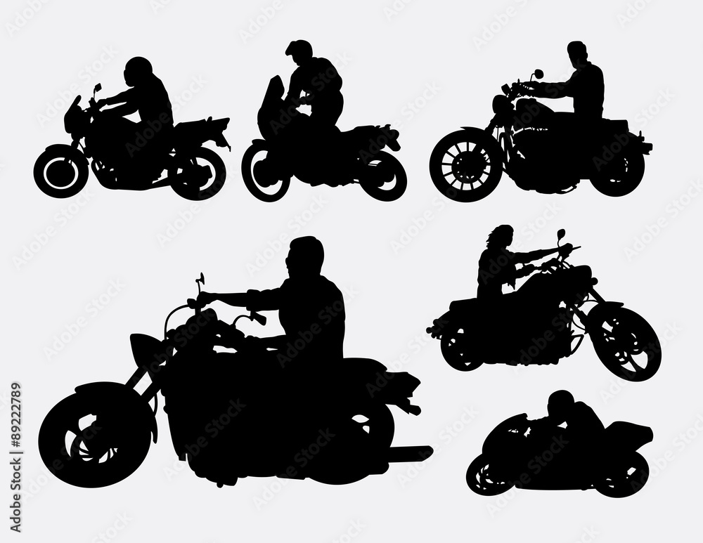 Sticker people riding motorbike