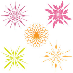 Abstract and Unusual Flower Icon Set