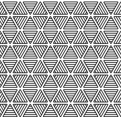 Geometric Seamless Pattern - Vector Illustration. Abstract Background with Triangles and Stripes.