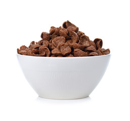cereal chocolate on white background.