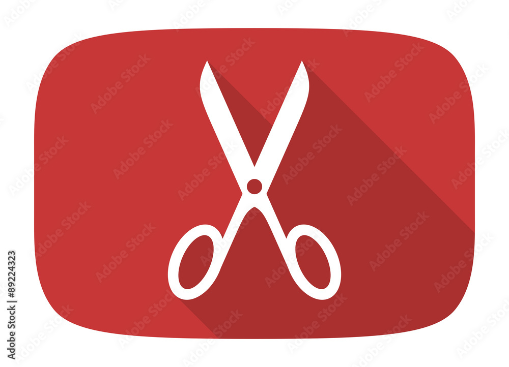 Poster scissors flat design modern icon