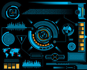 Obraz premium Abstract future, concept vector futuristic blue virtual graphic