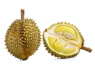 Durian isolated on white background.