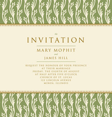 Naklejka premium Invitation with a rich background in Renaissance style. Template