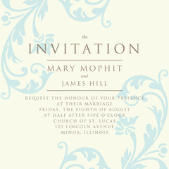 Invitation with a rich background in Renaissance style. Template