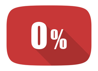 0 percent flat design modern icon