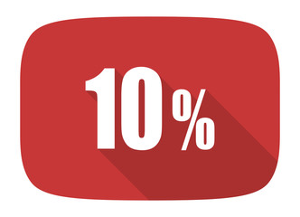 10 percent flat design modern icon