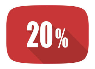 20 percent flat design modern icon