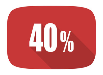 40 percent flat design modern icon