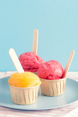 Different flavoured gelato ice cream