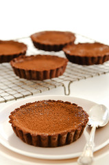 Rich decadent chocolate tarts
