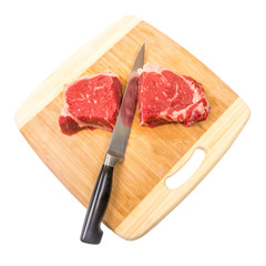 Steak on cutting board