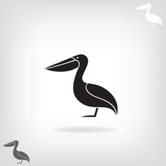 Stylized silhouette of a Pelican.