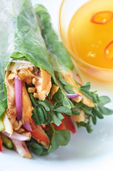 Rice paper fresh spring rolls