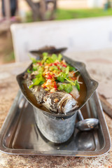 Steamed snapper with lemon