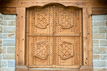 Old wooden gate. Front View