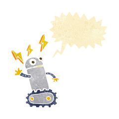 cartoon robot with speech bubble