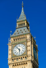 Fototapeta na wymiar Big Ben Tower in London against blue sky