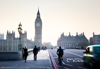 Westminster Bridge at sunset, London, UK