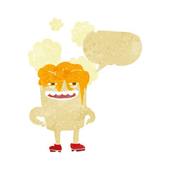 cartoon happy tooth with speech bubble