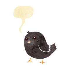 cartoon bird with speech bubble