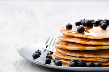 Pancake stack with syrup