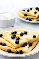 Blueberry crepe breakfast