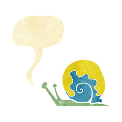 cartoon snail with speech bubble