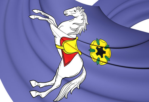 Flag of Ostrava City, Czech Republic.