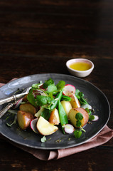Summer potato salad with greens