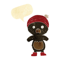 cartoon cute teddy bear with speech bubble