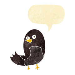 cartoon bird with speech bubble