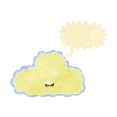 cartoon cloud symbol with speech bubble