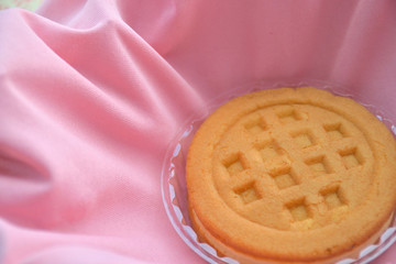 Waffle on Pink Fabric