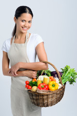 Woman returning from the farmers market