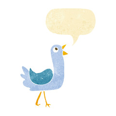 cartoon bird with speech bubble