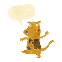 cartoon happy dog with speech bubble