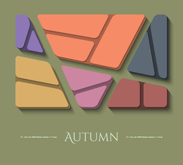 Unusual autumn illustration of modern colors and material design. Abstract colored background.