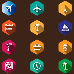 travel icons set in a flat design