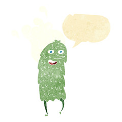 cartoon monster with speech bubble