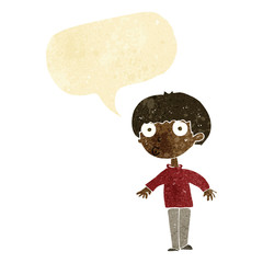 cartoon surprised boy with speech bubble