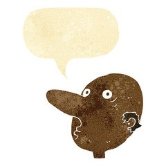 cartoon balding man with speech bubble