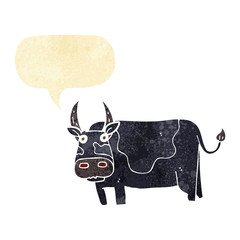 cartoon bull with speech bubble