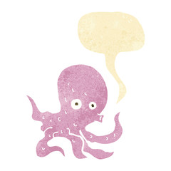 cartoon octopus with speech bubble