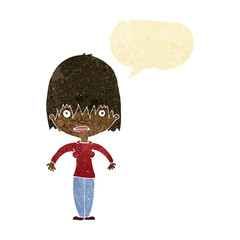 cartoon woman staring with speech bubble