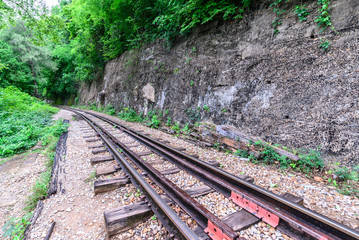 Obraz premium Death Railway, during the World War II at Kanchanaburi Thailand.