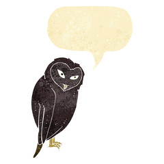 cartoon owl with speech bubble
